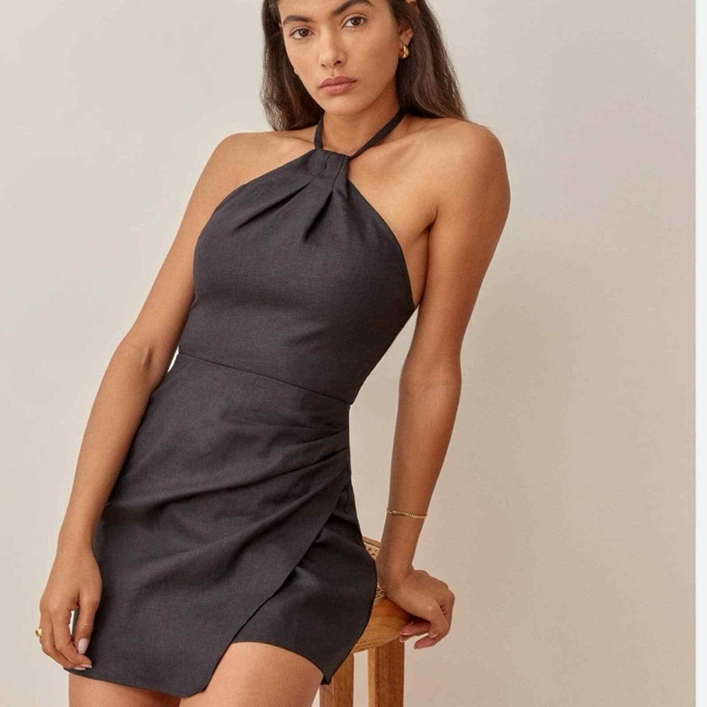 Reformation Dory Linen Dress - Black (NWT)